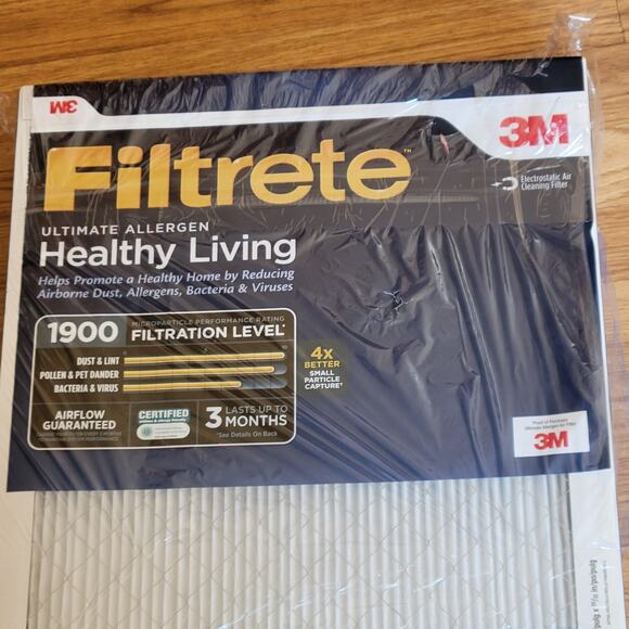 3M Filtrete 1900 Ultimate Allergen Healthy Living  Filter 16 X 20 X 1 Pack of 3 - Picture 2 of 14